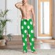 thumbnail image 2 of Balery Green And White Polka Dot Pantalones de pijama para hombre, pijama ultraligero, pantalón de descanso-X-Large, 2 of 6