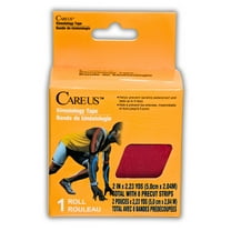 Careus Kinesiology Tape KT Tape 8 Precut Strips 2"x 2.23 YDS Red