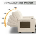thumbnail image 2 of 65" Multifunctional Chenille Loveseat Sleeper Sofa with Pull-Out Bed, Adjustable Backrest, USB Charging Ports, Cup Holders, Side Table & Storage Armrests, Easy Assembly, 2 of 6