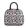 thumbnail image 2 of Insulated Lunch Bag for Women, Floral Print Oxford Fabric Lunch Box, Leakproof Thermal Cooler Tote for Work, School & Picnic, Leopard Animal Print, 2 of 5