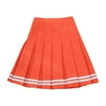 thumbnail image 2 of Pleated Skirts for Women Solid Color Basic Skirt with A line Design Elactic Waist School Casual Womens Mini Skirts Orange L, 2 of 3