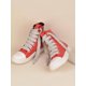 thumbnail image 2 of Women Two Tone High Top Lace-up Front Skate Shoes, Sporty Sneakers, 2 of 4