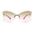 thumbnail image 2 of Womens Bubbly Butterfly Beveled Rimless Shield Sunglasses Gold - Brown Pink, 2 of 4