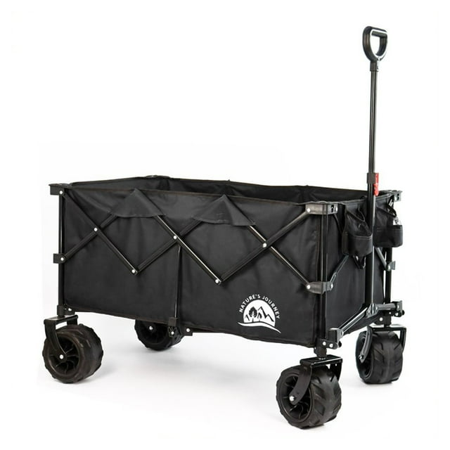 Maxwell en Plein Air Pliant Chariot de Camping avec Plus de Roues de Silence, Black