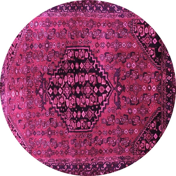 Ahgly Company Indoor Round Persian Pink Traditional Area Rugs, 7' Round