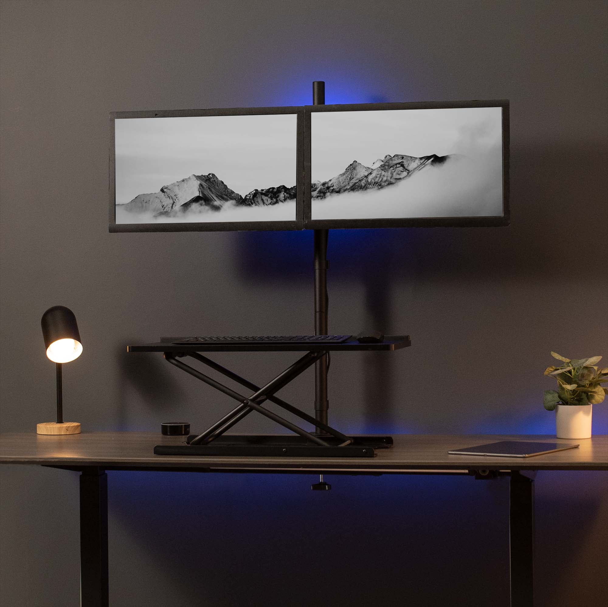 VIVO Dual Monitor Desk Mount Extra Tall Adjustable Stand for up to 27" Screens