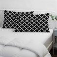thumbnail image 4 of Modern Black Geometric King Size Pillow Cover, Pillowcase Protectors with Zipper, Breathable Decorative Throw Pillow Case Cover, Abstract Art Morocco Aesthetic Pillow Shams for Couch Sofa 20x36Inch, 4 of 8