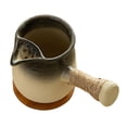 thumbnail image 1 of Tetera de cerámica con posavasos y asa lateral, tetera de porcelana Negro degradado, 1 of 9