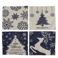 thumbnail image 1 of Uds. Fundas de almohada navideñas 45x45cm ciervo copo de nieve muñeco de nieve cómodas fundas de almohada navideñas de lino suave para el sofá del hogar 03, 1 of 5