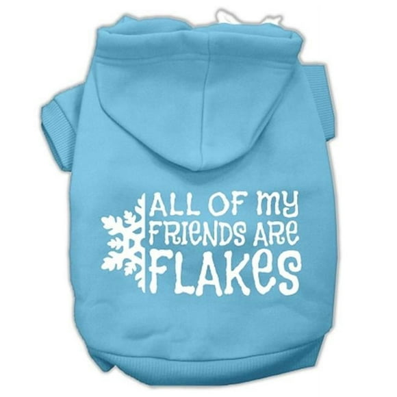 All My Friends Are Flakes Screen Print Pet Hoodies Baby Blue Size Xs (8)