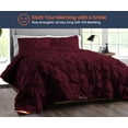 thumbnail image 2 of SKP Plus Comforter Pinch Wine 300 GSM Plush Siliconized Microfiber Fill Duvet Insert Box Stiched Quilted Fluffy Soft 600 TC Egyptian Cotton Shell with Piping & Pillowcases, 2 of 8