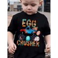 thumbnail image 1 of Easter EGG CRUSHER Print Boy's Casual Tees, Short Sleeve Crew Neck Comfy T-shirt Kids Outdoor Sports Clothing, 1 of 7