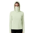 thumbnail image 6 of QATAINLAV SPF Shirts for Women Long Sleeve UPF 50+ Sun Protection Hoodies with Face Mask Lightweight Rash Guards Thumb Holes Hiking Tops Mint Green M, 6 of 7