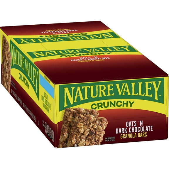 Nature Valley Crunchy Oats 'n Dark Chocolate Granola Bars, 36 Bars, 26.82 OZ  (18 Pouches)