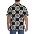 thumbnail image 3 of Lsque White Sunflowers print Men's Cuban Collar Short Sleeve Shirt Summer Beachwear Casual Button Down Fashionable Vacation Leisure Shirt-Medium, 3 of 7