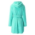 thumbnail image 4 of Alitao Robes for Women Lounge Sets Women's Solid Colour Long Sleeve Pocket Hooded Knee Short Plush Pajamas Robe Homewear Bathrobe Fuzzy Robe Women'S Sleepwear Green XL, 4 of 5