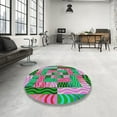 thumbnail image 3 of Ahgly Company Indoor Square Patterned Green Abstract Area Rugs, 8' Square, 3 of 6
