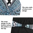 thumbnail image 4 of LAICAIW Womens Two Piece Swimsuits Wrap Front Bikini High Waisted Bottom Tummy Control Bathing Suits Vintage Print Swimwear, 4 of 7