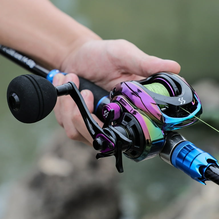 Sougayilang Baitcasting Fishing Reel High Speed Baitcaster with 9+1 Ball  Bearings, Gear Ratio 8.0:1, Magnetic Brake System Power Handle Casting Reels