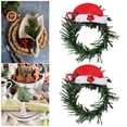 thumbnail image 5 of 10 Pieces Christmas Napkin Rings Holder Pine Cones Poinsettia Santa Hat Napkin Rings Decor for Christmas Thanksgiving Birthday Party Supplies (Wreath Style), 5 of 6