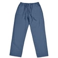 thumbnail image 5 of Mens Linen Pants Beach Straight Leg Pants Baggy Drawstring Elastic Waist 2026 Summer Big and Tall Trouser with Pockets Light Blue 3XL, 5 of 5