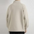 thumbnail image 5 of pstuiky camisas de manga larga para hombre, Chaqueta tipo cárdigan con capucha y bolsillo de manga larga con cremallera de color liso a la moda para hombre Tops de hombre m, 5 of 5