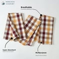 thumbnail image 2 of HEIRLOOM COMFORT Gingham Check Reusable Cloth Napkins, 6 Pack, 18x18 Inch, Multicolor, Cotton Fabric, Hotel Quality & Soft Table Napkins for Dinner, Holiday Parties, Dining - Burgundy, Brown, Yellow, 2 of 6