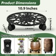thumbnail image 4 of CNKOO 2 Paquets Support à Plantes Roulant avec Roues Caddy à Plantes en Métal avec Roues Robuste Support à Plantes Rond de 13'' Rouleaux d'Intérieur en Fer pour Plantes Poupée à Plantes avec Soucoupes pour Plantes, 4 of 8