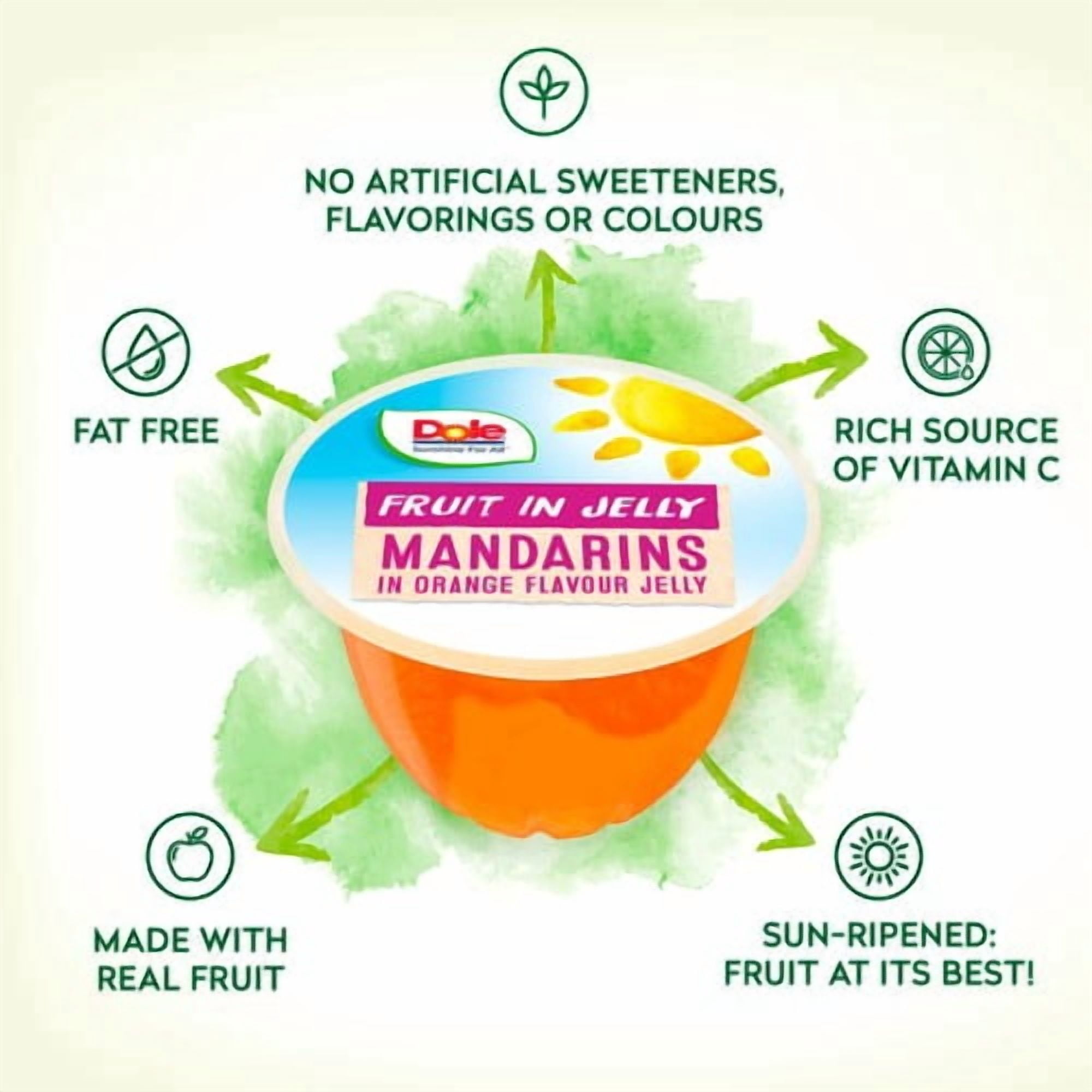 Dole Mandarins In Orange Jelly Pots Multipack 4 x 123g, British Import (Pack of 3)