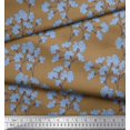thumbnail image 2 of Soimoi polyester Crepe Fabric Yellow Blue Flower Floral Print Fabric by the Yard 42 Inch Wide, 2 of 3