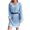Blue, variant on LOVZFMLL Women Fashion Casual Loose Solid Color V-neck Sweater Knit Dress Blue M