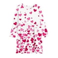 thumbnail image 4 of NAISIBABY Girls Dresses with Long Sleeve, Hearts Graphic Crewneck Flowy Fashion Dance Skater Dresses Hot Pink 5T, 4 of 5