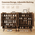 thumbnail image 4 of Alden Design 5-Tier Country Style Shoe Cabinet with Barn Inspired Doors, Rustic Brown, 4 of 10