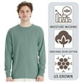 thumbnail image 6 of Comfortwash by Hanes Unisex Garment-Dyed Long Sleeve T-Shirt 100% Ring-Spun Cotton Plain Comfort Tee (Anchor-Slate, L), 6 of 7