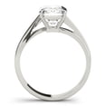 thumbnail image 3 of Dash Jewel Stamped 14K White Gold Plated Diamond Wedding Anniversary Ring - Emerald Cut 1.9 Ct Lab Created Diamond Engagement Ring - Bypass Diamond Women's Wedding Rings - Daily Wear Fine Jewelry, 3 of 6