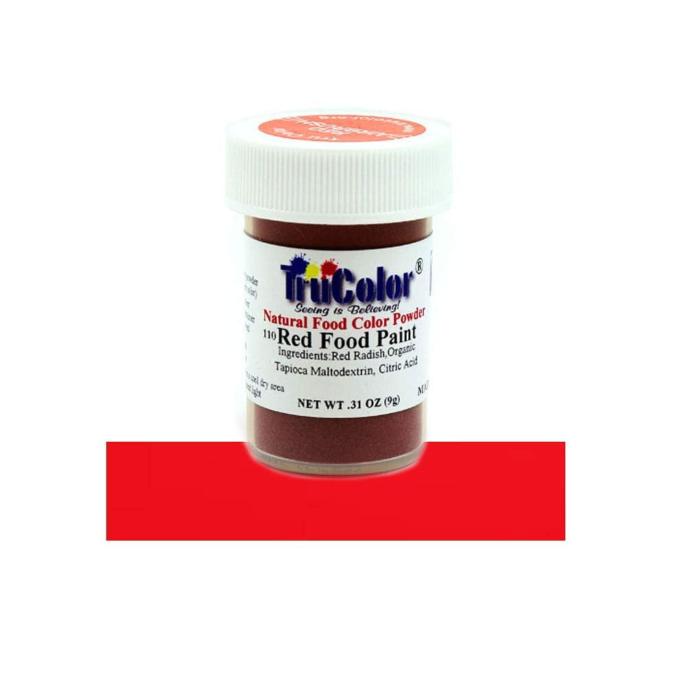 TruColor Red Airbrush Natural FoodColoring Powder Paint, 9 Grams