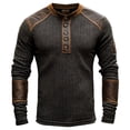 thumbnail image 2 of Polo Shirts For Men Long Sleeve Solid Color Fashion Lightweight Loose Button Up Henley Shirt Spring Comfort Classic Basic Blouse Grey L, 2 of 3