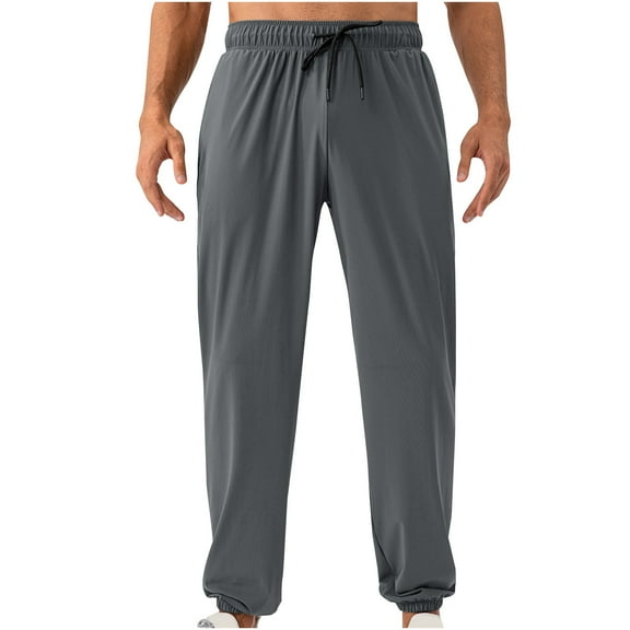 Dagugfen Trackpants for Men Quick Dry Elastic Waist Drawstring Loose Jogger Running Stretch Workout Athletic Pants