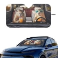 thumbnail image 2 of Xixirimido Car Windshield Sun Shade Foldable Sunshade Front Window Cover Sun Visor for Trucks SUVs Sedan Universal Car Interior Accessories, Funny Capybaras, 2 of 8