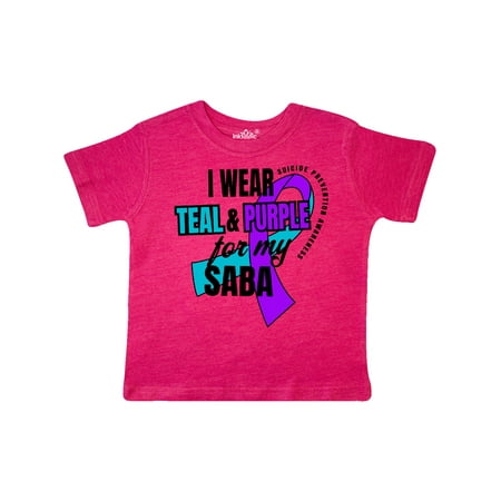 

Inktastic Suicide Prevention I Wear Teal and Purple for My Saba Gift Toddler Boy or Toddler Girl T-Shirt
