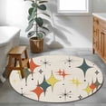 thumbnail image 3 of Round Rugs 3.3 Ft, Multi-Color Diamond Non Slip Area Rugs for Kitchen Bedroom Entryway, Modern Geometric Middle Century Beige Washable Carpet Runner Rug Floor Mats for Bedroom Home Decor, 3 of 8