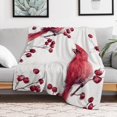 thumbnail image 5 of RKSupls Christmas Throw Blanket,Soft Warm Flannel Red Cardinal Blanket Gift for Christmas Home Bed Sofa Couch Decor,50x60 in, 5 of 9