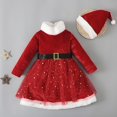 thumbnail image 6 of Toddler Baby Girl Christmas Dress Santa Claus Red Princess Tulle Dress, 6 of 9