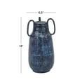 thumbnail image 4 of DecMode 13" Blue Ceramic Vase with Handles, 4 of 10