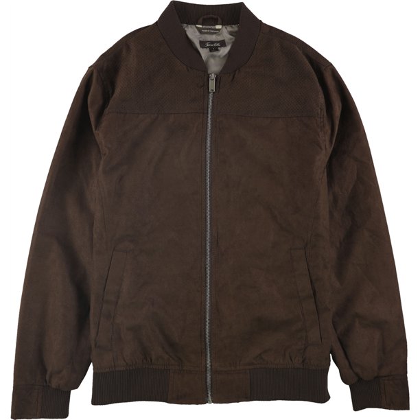 Tasso Elba Mens Suede Bomber Jacket rustcopper M