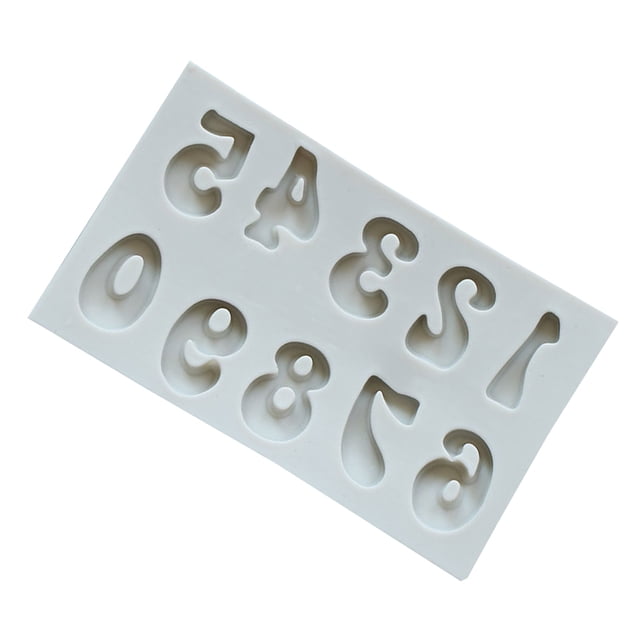Yuarrent Molde de silicona para manualidades, número del alfabeto, Sugarcraft, moldes para hornear, molde para hacer pasteles, herramienta de Herramientas y accesorios para hornear Números