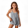 thumbnail image 5 of Girls Tennis Dress with Shorts Spaghetti Strap Sleeveless Golf Casual One Piece Short Romper with Pockets (11 Years, Gray), 5 of 8