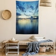 thumbnail image 2 of Blue Tapestry, Photo of Dramatic Dusk Sunset Scenery over Calm Peaceful Tropic Azure Water Lagoon Ocean, Wall Hanging for Bedroom Living Room Dorm Decor, 60W X 80L Inches, Blue, by Ambesonne, 2 of 5