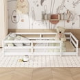 thumbnail image 2 of SESSLIFE Full Montessor Floor Bed, Solid Wood Toddler Floor Bed with Fence, Easy Assembly Floor Bed Frame for Kids, White, 2 of 8