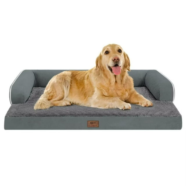 Cama para Perros MEKIY Ortopédica Lavable Impermeable Gris Oscuro XL